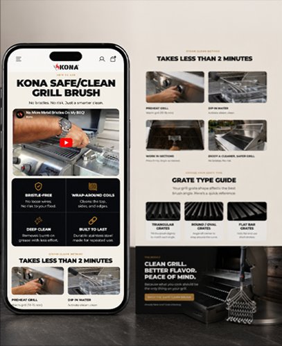 Kona Amazon product listing on mobile