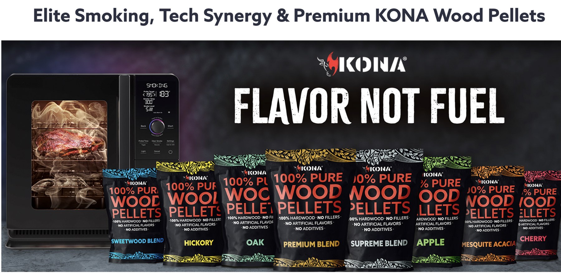 GE Profile x KONA 'Flavor Not Fuel' co-branded campaign hero